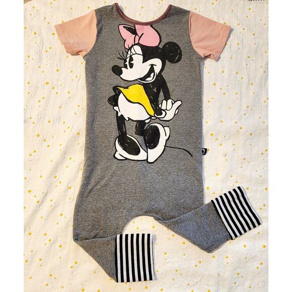 Rags 18-24M: Heather Gray +‎ Pink Minnie Mouse Raglan Romper retails $50 - Picture 1 of 3